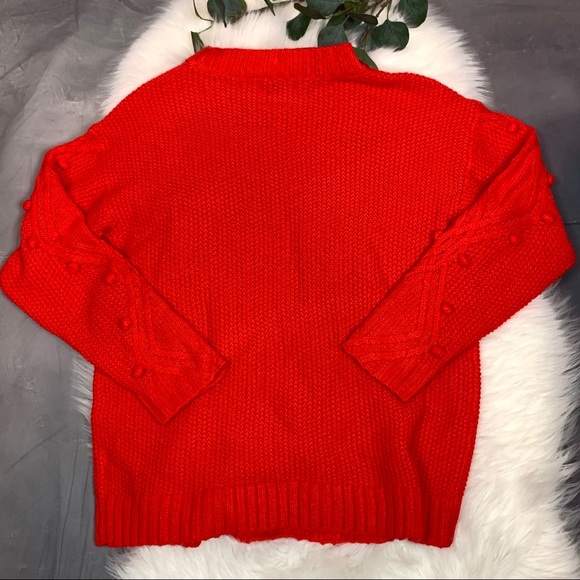 AVA + VIV▪️Coral Orange Pom Pom Sweater. 1X - Picture 7 of 8